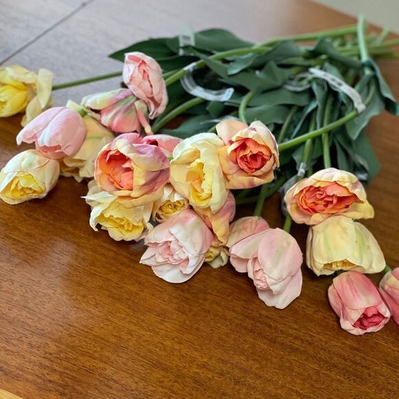 NWT 26 Ashland From Michaels Individual Faux Tulips Pink and Yellow